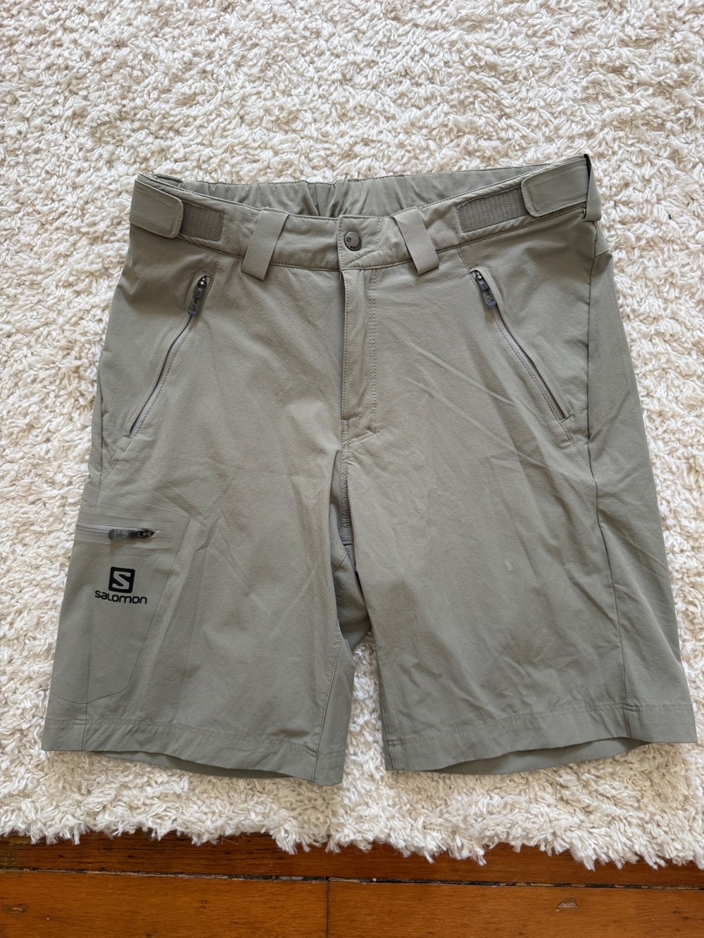 Salomon Men’s Wayfarer Climawind Grey/Khaki Technical Trail Shorts! Sz 32.